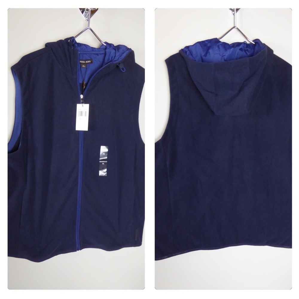 Michael Kors Fleece Hooded Vest Full ZIP NWT